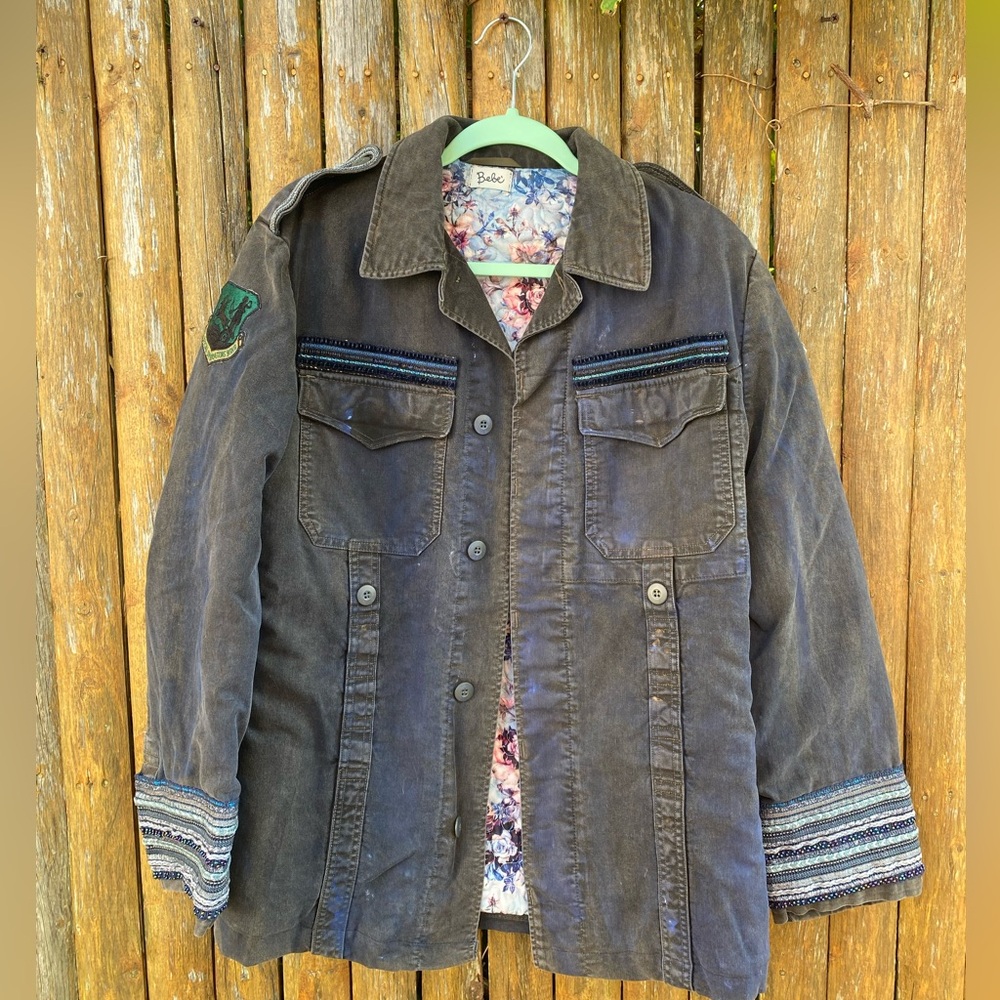 Bebe Beaded Jacket with Floral Lining